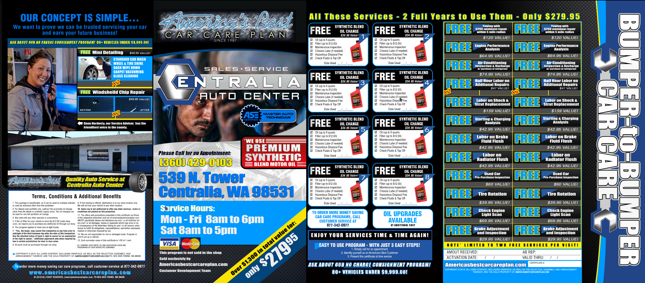 Car Care Plan for Centralia Auto Center, 539 N. Tower, Centralia WA